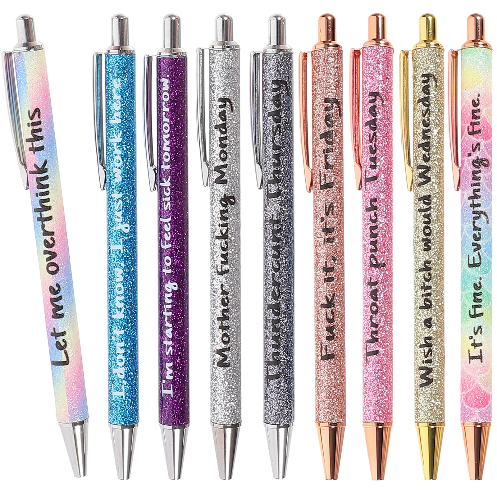 

Шариковая ручка с золотым порошком, украшение для дома и офиса, 9 шт., в эстетике из алюминиевого сплава