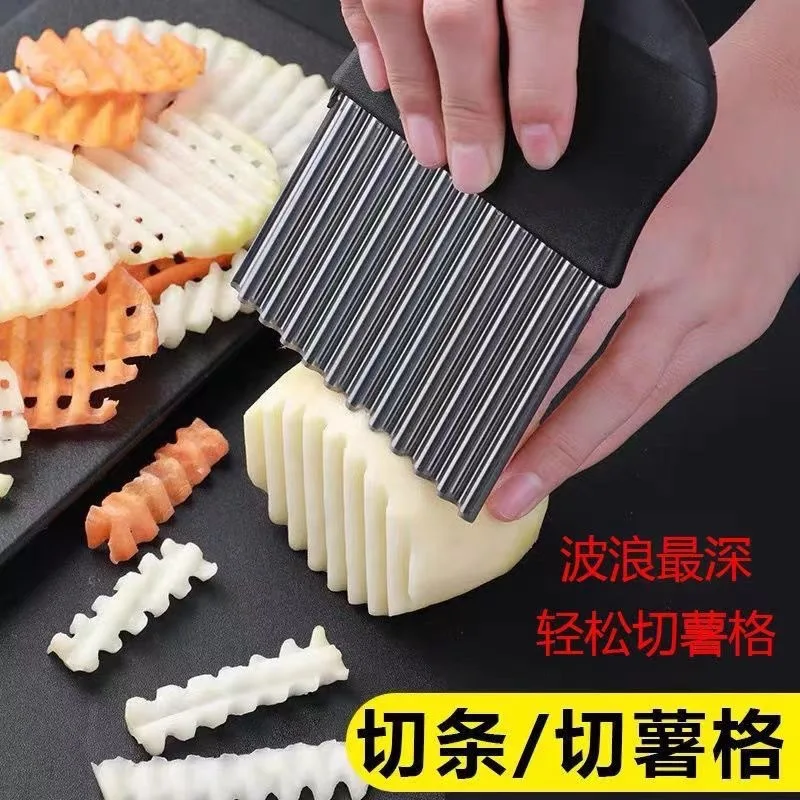 Potato Cutter Chip French Fry Maker Stainless Steel Wavy Knife French Fries  Chopper Kitchen Knife Chopper French Fry Maker Tools - Temu