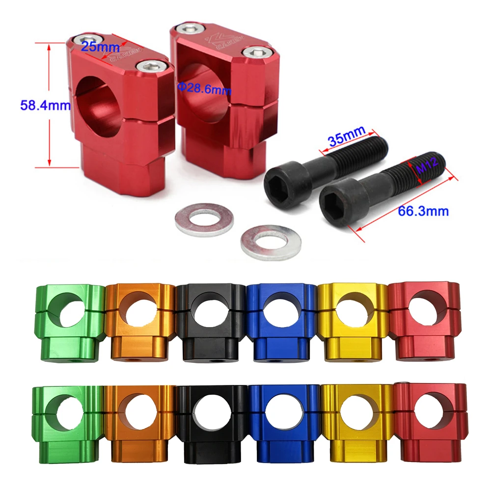 M12 Motorcycle Handlebar Clamp Cnc Aluminum Alloy Bar Clamps 1 1/8" 28Mm For Suzuki Yamaha Bmw Honda Ktm Crf Handlebar Riser