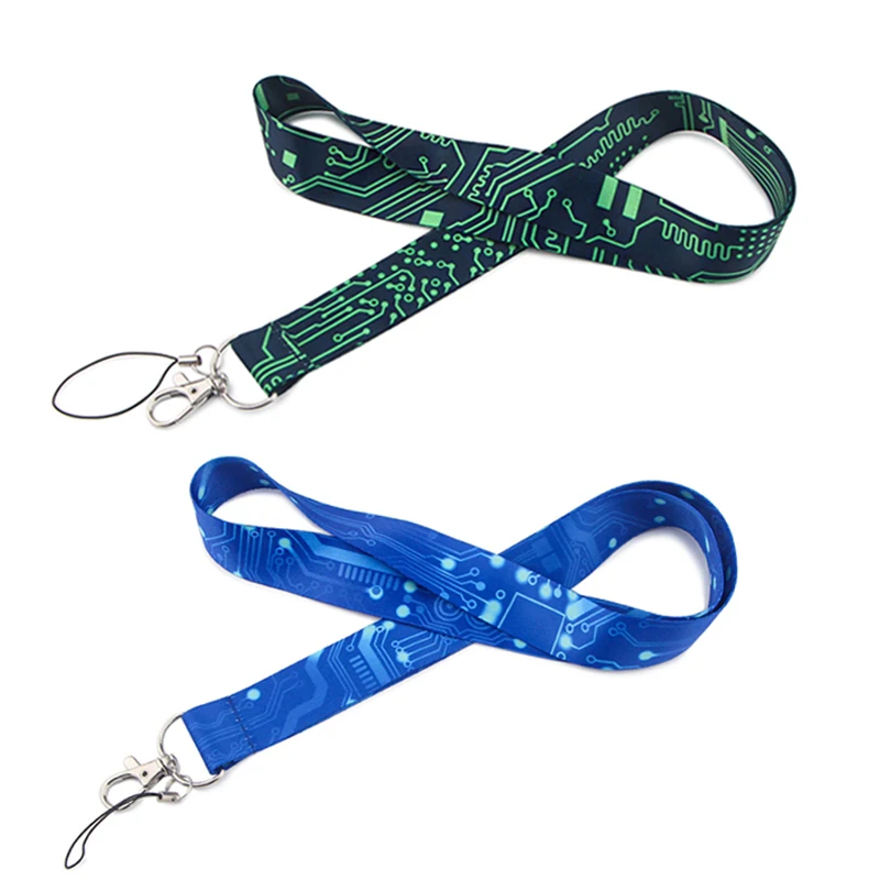 Computer Motherboard Design Lanyard - Stylish Neck Strap for Phone, Keys & ID Cards