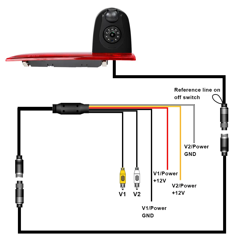 Dual Camera Brake Light Rear View Camera for Ford Transit Brake Light IR LED Parking HD rearview monitor