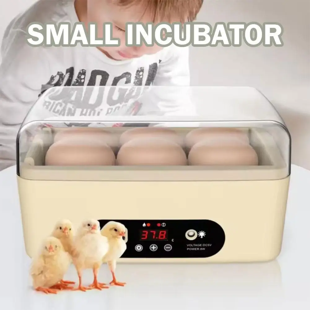 

6 Eggs Automatic Egg Incubator Poultry Hatching Machine Mini Turning Temperature Control Breeder for Chicken Birds Duck Goose