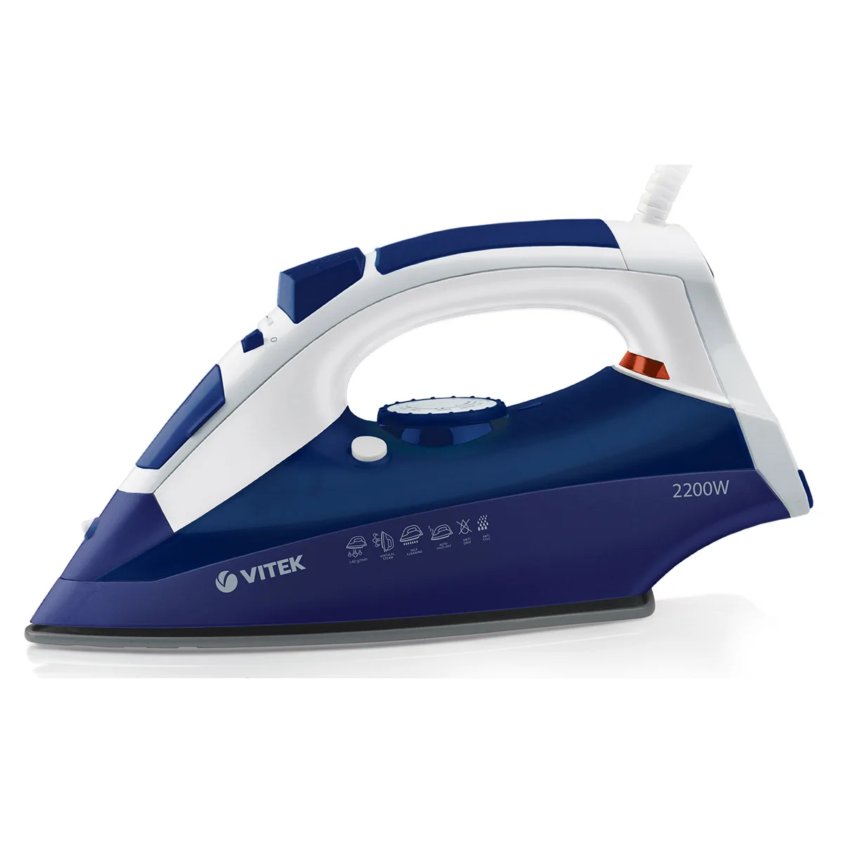 Утюг VITEK VT-1245P (Мощность 2200 Вт резервуар для воды 260 мл вертикальное отпаривание