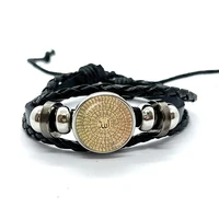 Arabic Muslim Islamic God Allah Black Button Bracelet I Love allah Glass Cabochon Bangle Jewelry Ramadan Gift 2