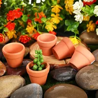 50 Pcs Tiny Terracotta Pots - 1.3 inch Small Mini Clay Pots with Drainage Holes Flower Nursery Terra Cotta Pots for in/outdoor 2