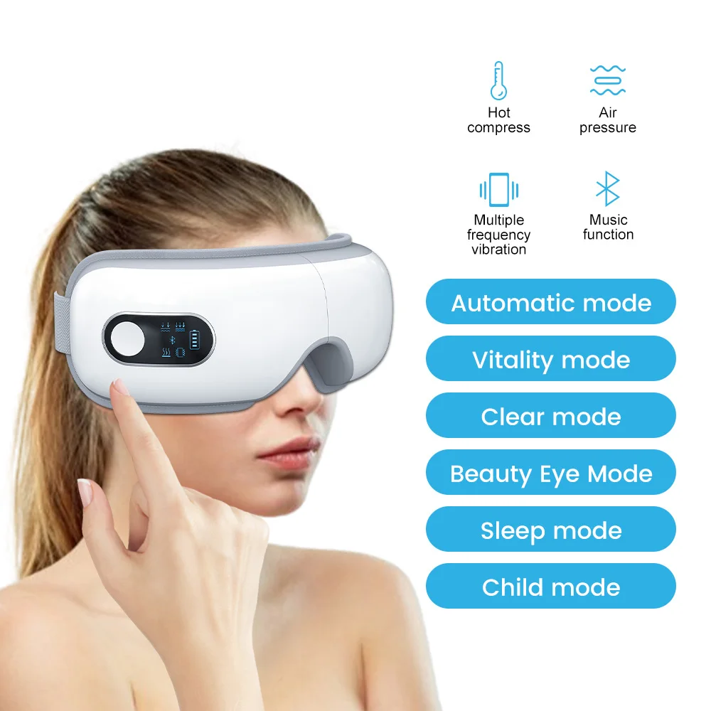

Eye Massager Bluetooth Music Hot Compress Air Bag Pressure Vibration Massage Eye Care Instrument Relief Fatigue Improve Sleep
