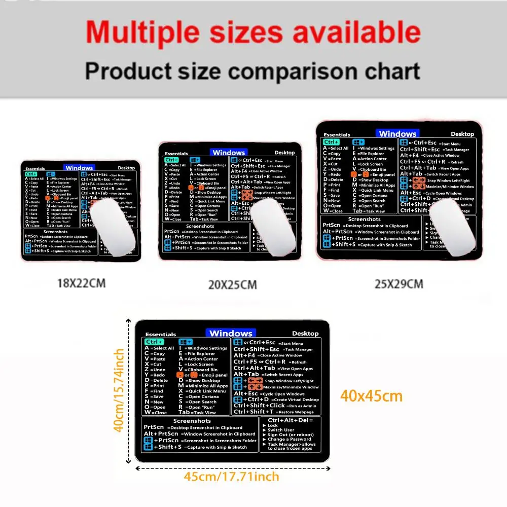 משטח עכבר תוכנה למשרד מפתחות קיצור משטח עכבר 40x45 Excel Word PPT קיצור מפתחות - גישה קלה לכלי משרד משטח עכבר