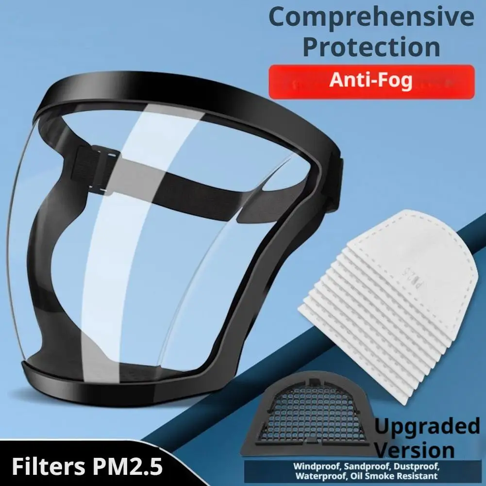 Enhanced HD Clear Full Face Shield Mask - Anti-Fog Safety Protective Cover for Agricultural and Pesticide Spray Protection