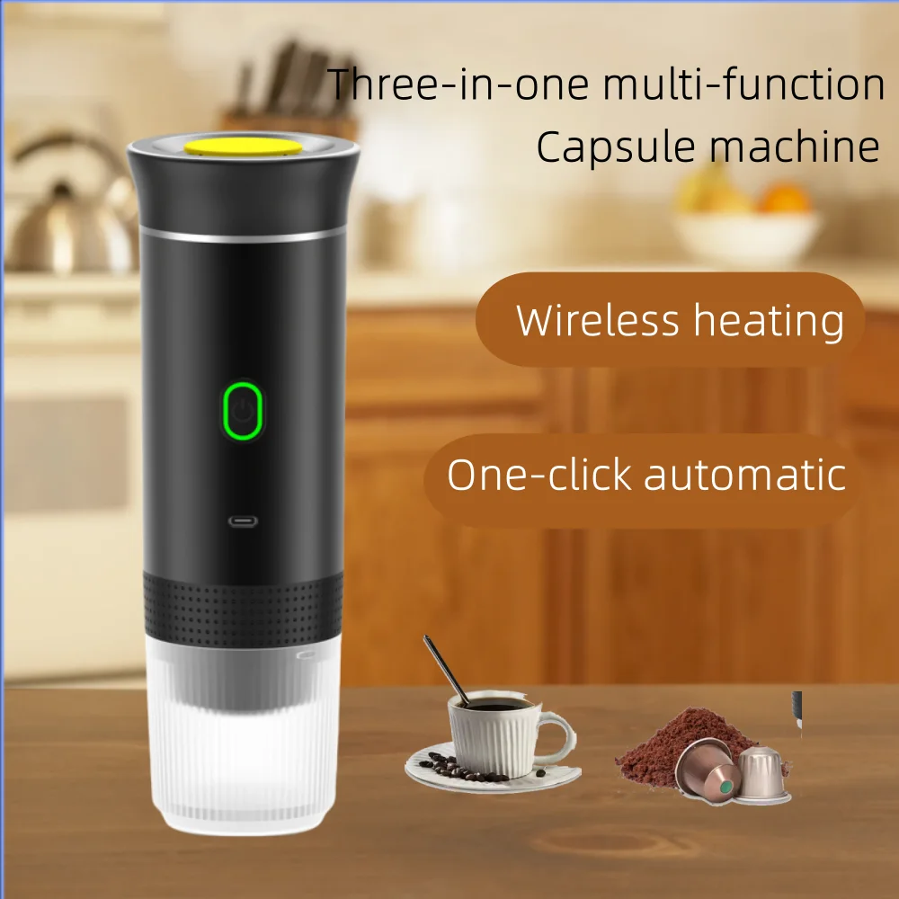 Portable capsule coffee machine American-European concentrating electric small wireless heat pump press coffee machine outdoor