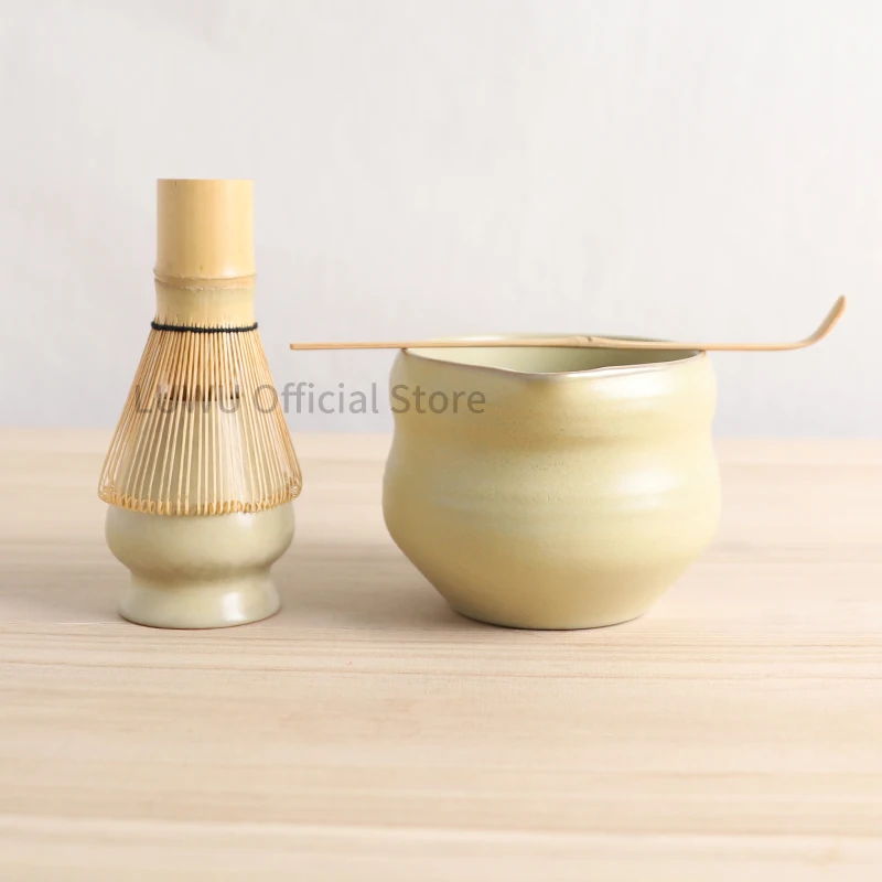Luwu 4 Pz/Set Ciotola Da Tè Matcha In Ceramica Con Beccuccio, Kit Matcha, Ciotole Da Tè Per Matcha, Ciotola Matcha Accessori Cerimoniali 450Ml