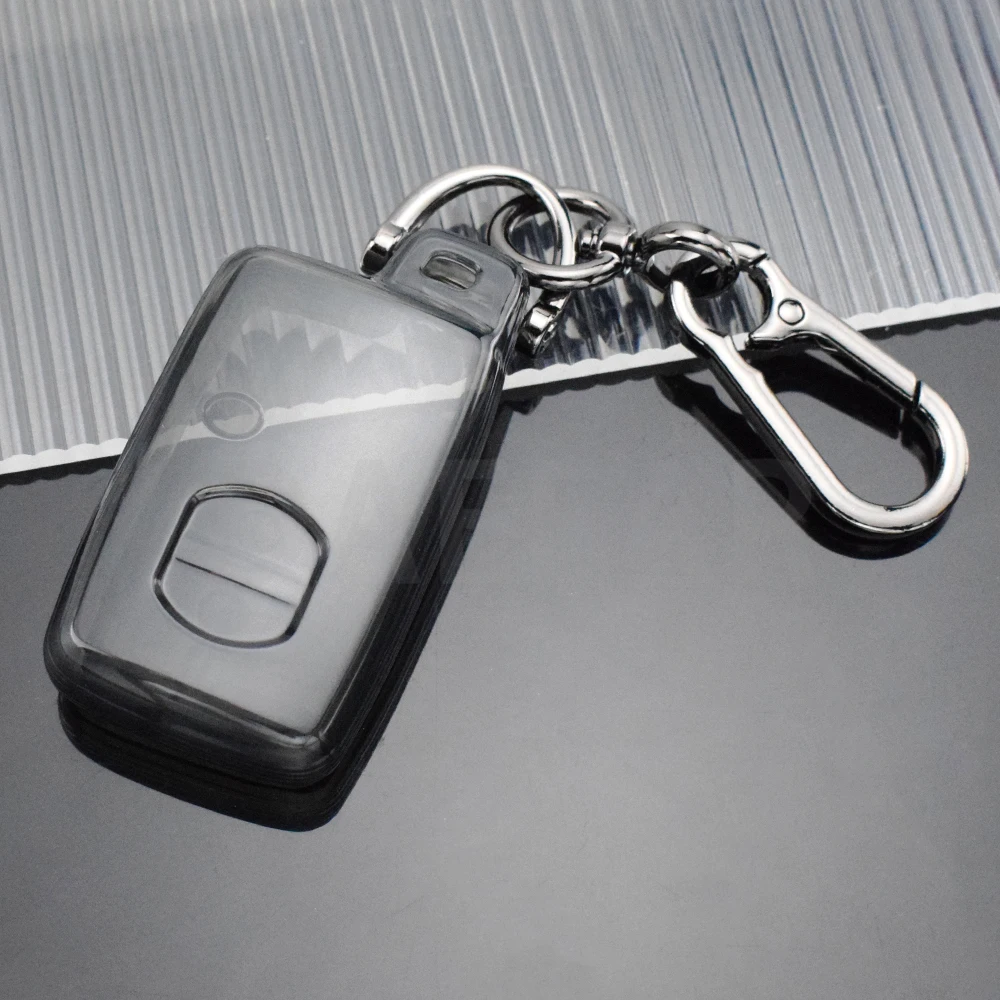Crystal Clear Car Key Case Cover with Keychain Holder