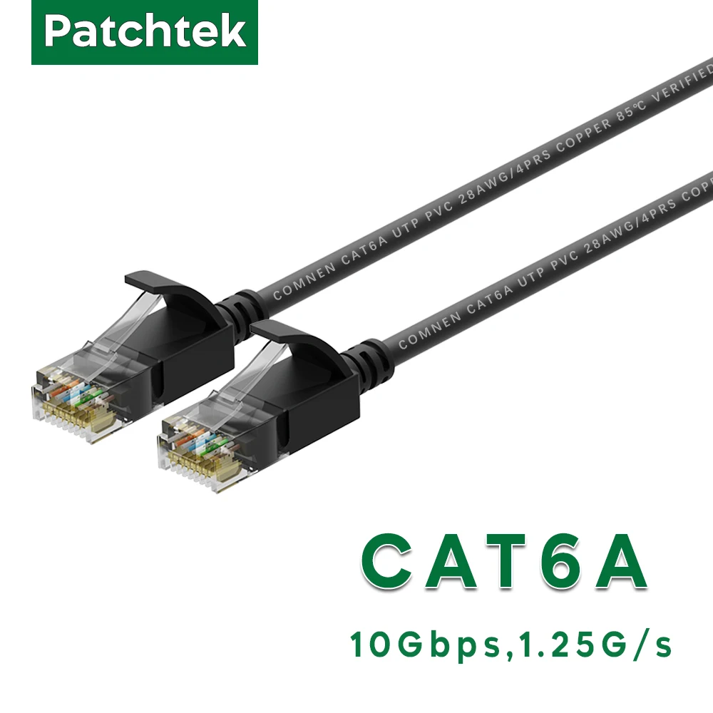 Тонкий Ethernet-кабель Patchtek RJ 45 Lan 10 Гбит/с CAT 6A Ethernet Кабель Патч-корд UTP RJ45 для PS5 CAT 6A Кабельный маршрутизатор Ethernet