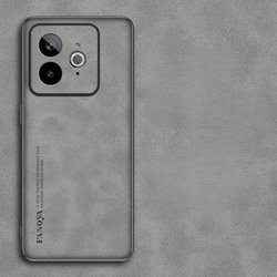 Luxury PU Leather Skin Feel Shockproof Phone Case - Simple and Elegant Bumper Cover for Realme 15 Pro (Grey)