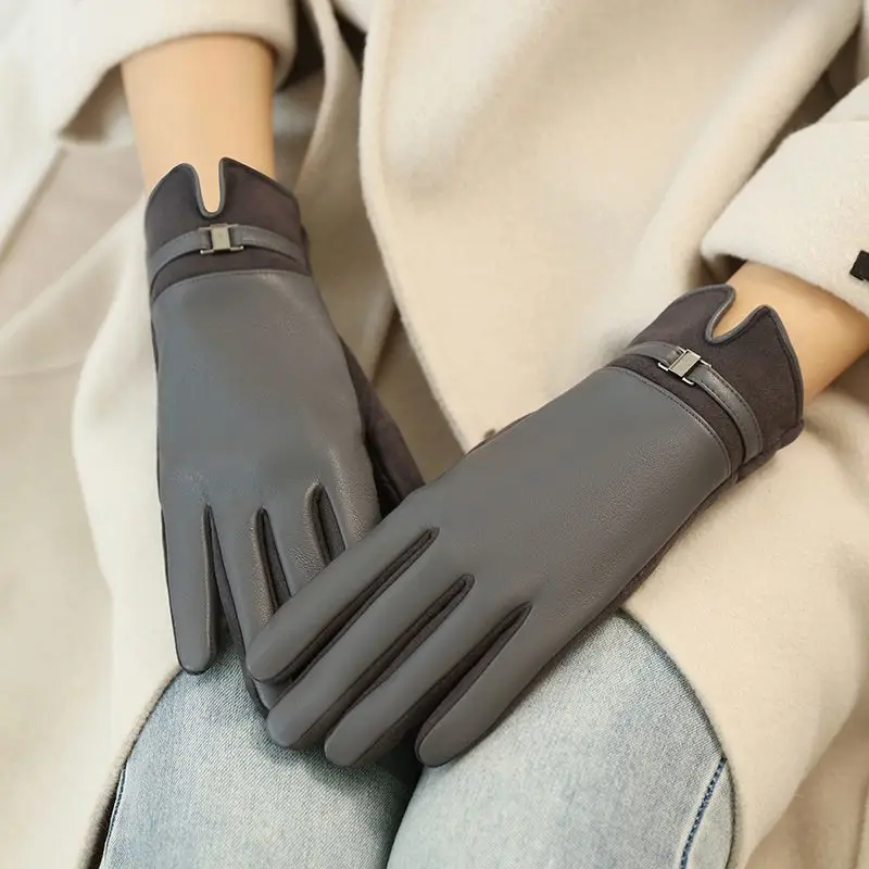 Gants D'hiver Femme Chauds Et Doublés - Écran Tactile Intégré, Idéaux Pour équitation, Vélo Et Sorties En Plein Air | Taille Unique Noir/rose