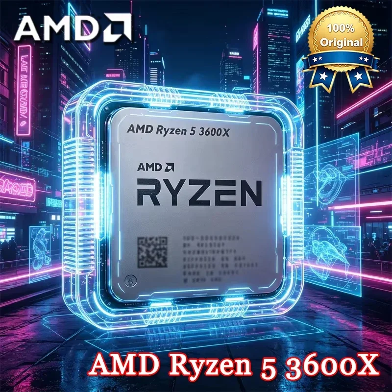 AMD Ryzen 5 3600X R5 3600X 3.8GHz 6코어 12스레드 CPU 프로세서 7NM 95W L3=32M 100-000000022 소켓 AM4 CPU 루즈 파이