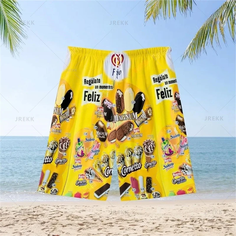 Summer Hawaiian 3D Icecream Printing Beach Shorts For Men Fashion Streewear Swim Trunks Harajuku Cool Board Shorts Short Pants 4