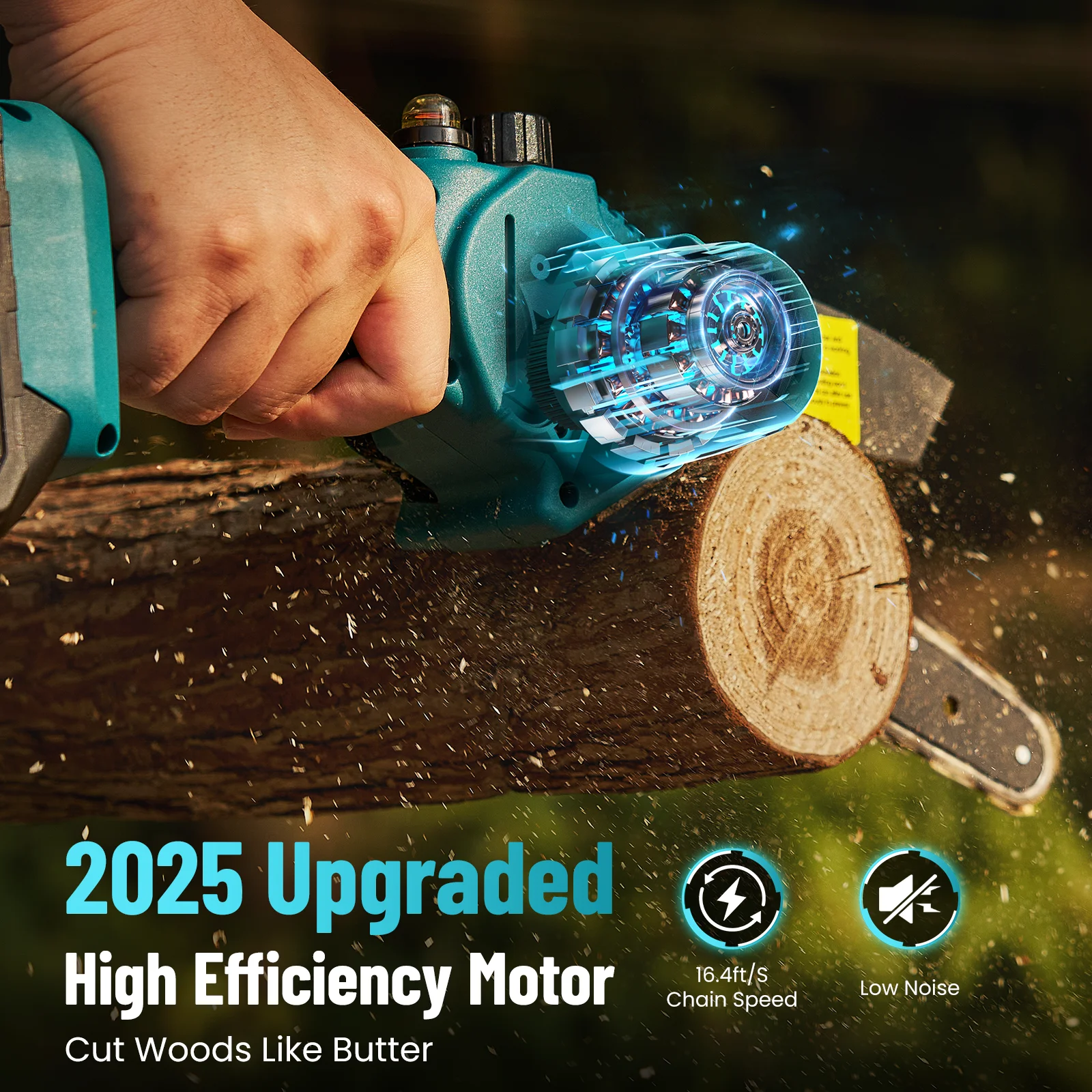 SeeSii 8 Inch Cordless Mini Electric Chainsaw Chainsaw Wood Cutter Pruning Garden Power Tools For Makita 18V Battery 3