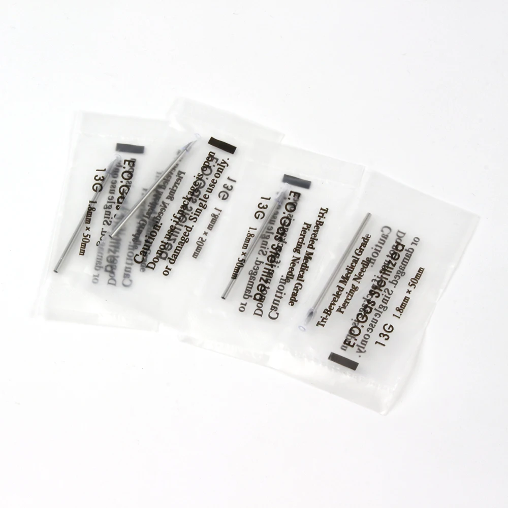 10/20/100PCS Sterile Piercing Needles Surgical Steel Body Piercing Needle Disposable 12G 14G 16G 18G 20G For Nose Lip Supply 3