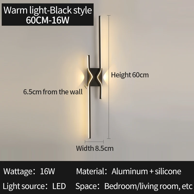 الحديثة وحدة إضاءة LED جداريّة الشمعدانات السوداء...