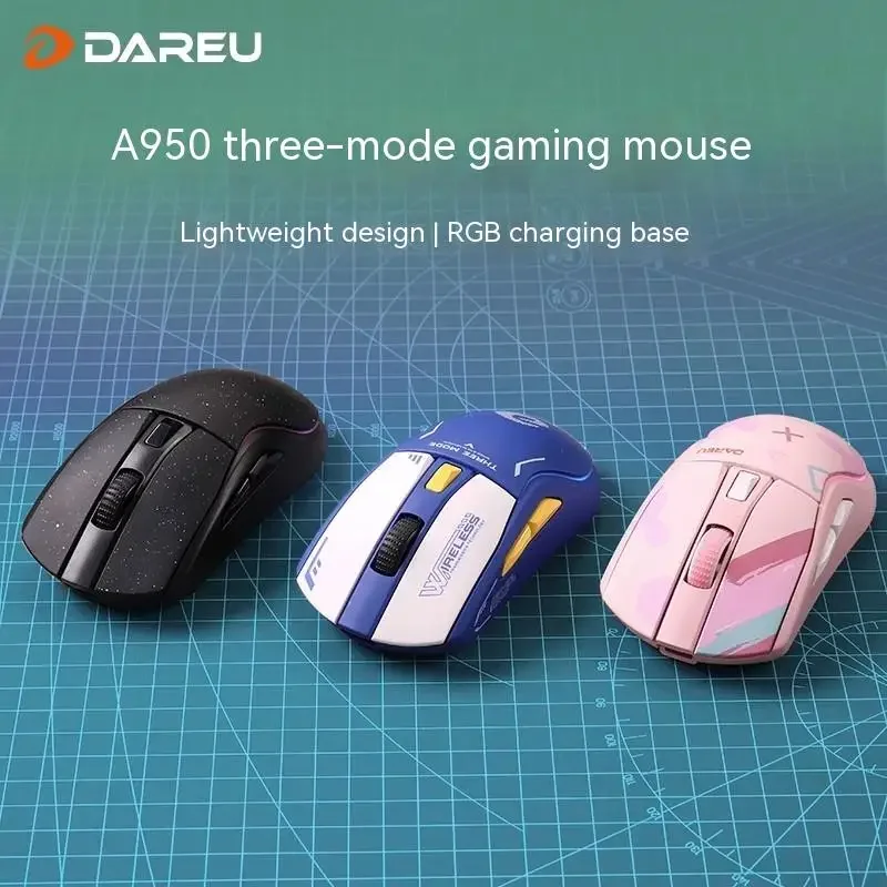 

Dareu A950 Mouse Bluetooth/ Wireless 2.4g /Wired Tri-Mode Charging Pc Accessory For Keyboard Office Gamer Man Mice Gift