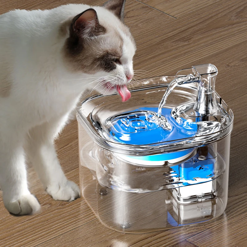 Automatic Filter Smart Transparent Pet Drinking Dispenser Motion Sensor