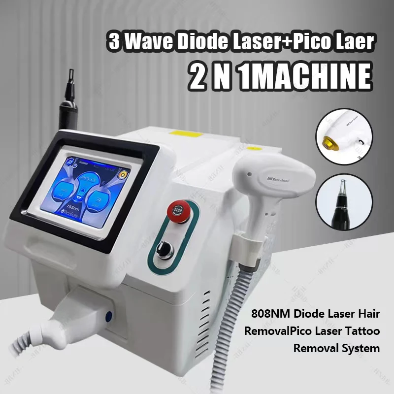 

Portable 2 in 1 808 Laser Depilation Diode Laser Nd Yag Hair And Tattoo Removal Beauty Machine