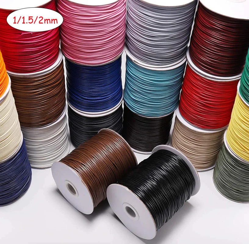 

10m/lot Leather Line Waxed Cord Cotton Thread Cord String Strap Necklace Rope Bead For Jewelry Making DIY Bracelet Supplies