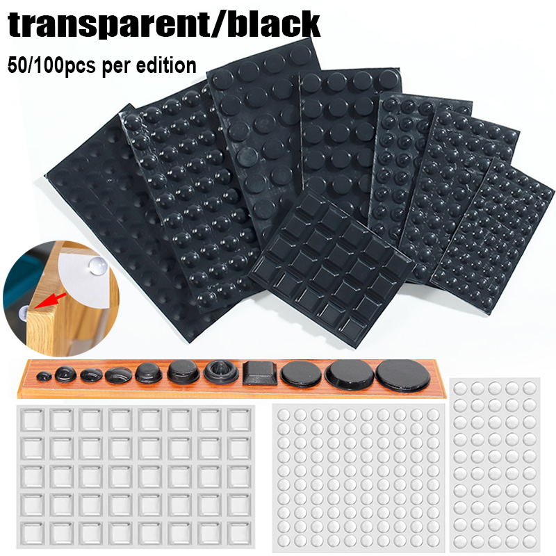1 pcs  silicone cushion mat self adhesive pad black/clear rubber feet cabinet plug bumper pad adhesive cushion cabinet door mat