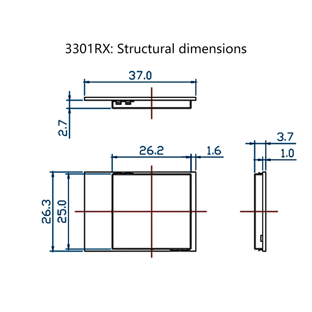Gros plan sur le module récepteur vidéo FPV 3.3 GHz, mettant en avant sa conception compacte et ses composants