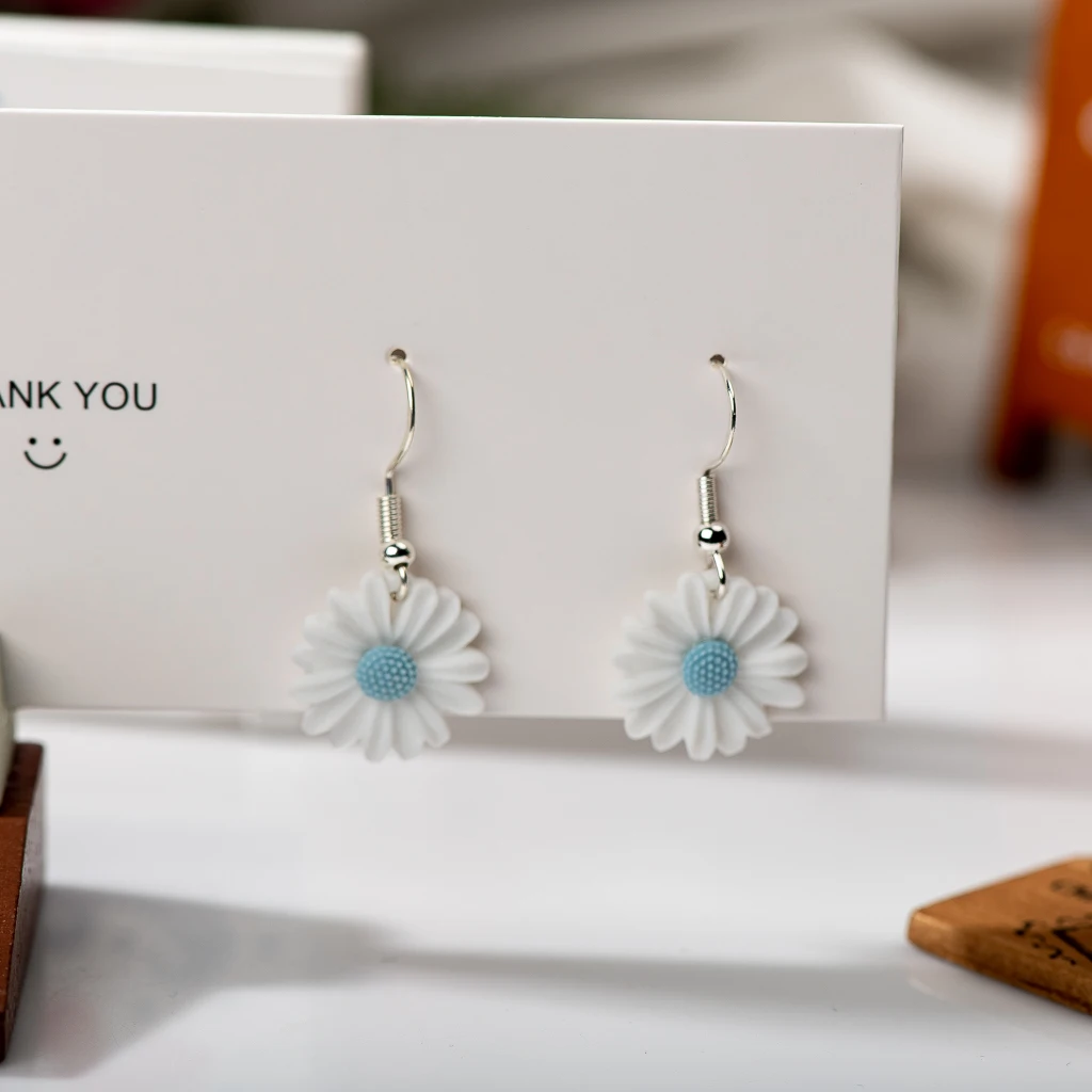 High Quality Ceramic Dangle Earrings  Anti allergic Pin Accessories Multiple Color Chrysanthemum Flowers Z633