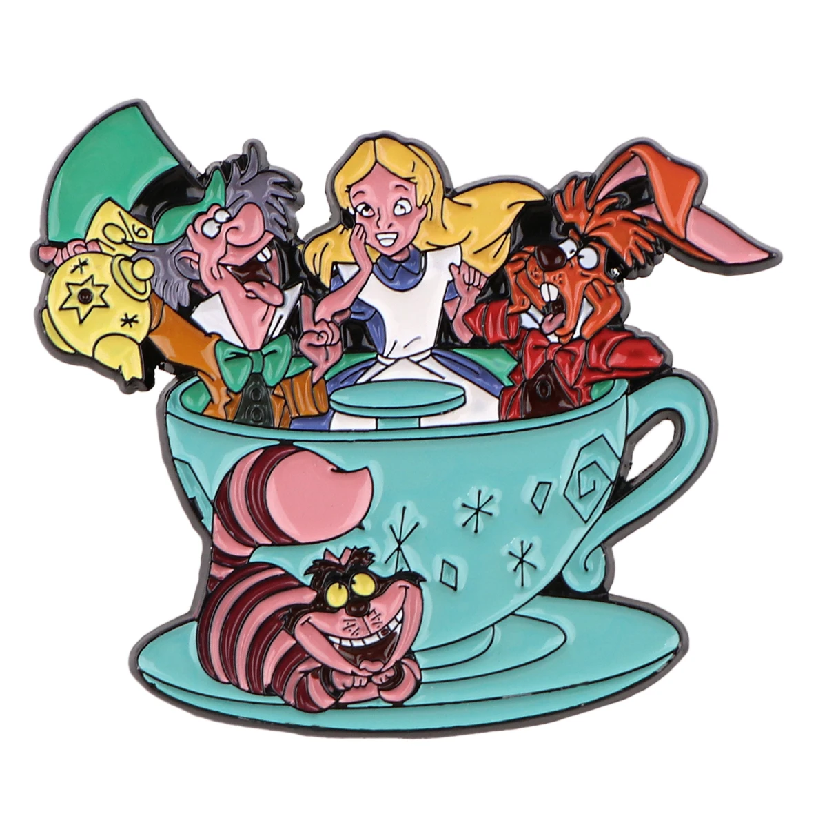 

Cute Cartoon Teacup Enamel Brooch Fairy Tale Pins Clothing Backpack Lapel Badges Fashion Jewelry Accessories For Kids Gifts