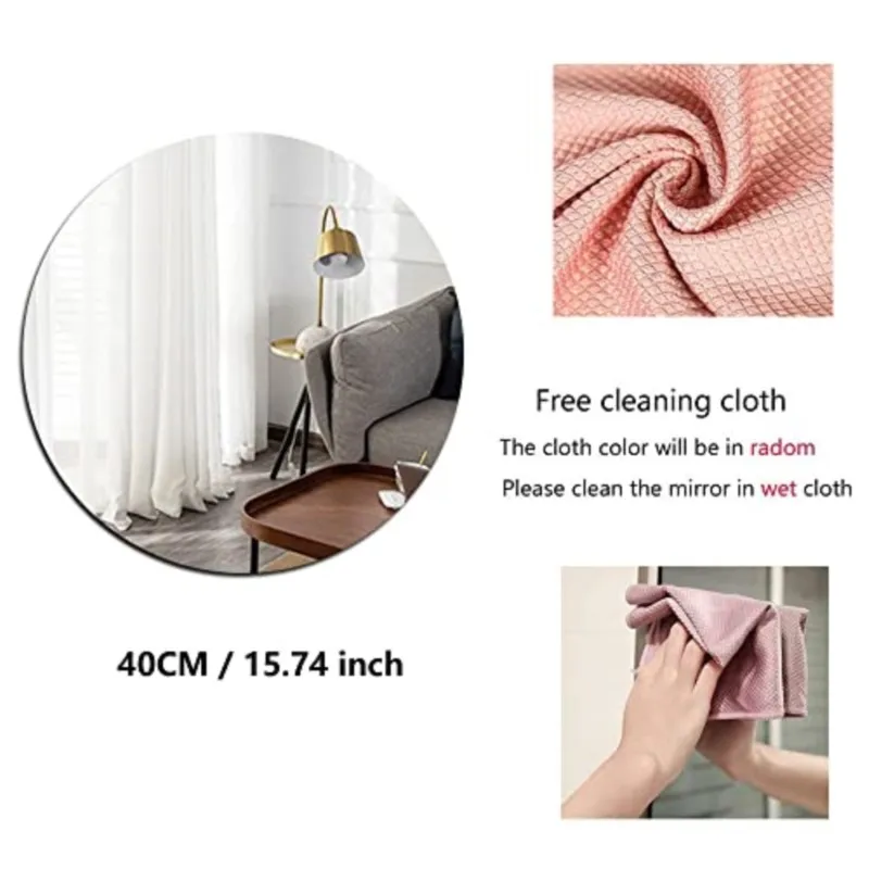 4Pcs/Set Mirror DIY Art Round Wall Stickers Self-Adhesive Acrylic Sheet Mirror Removable Home Bedroom Decoration 10/15/20/30cm