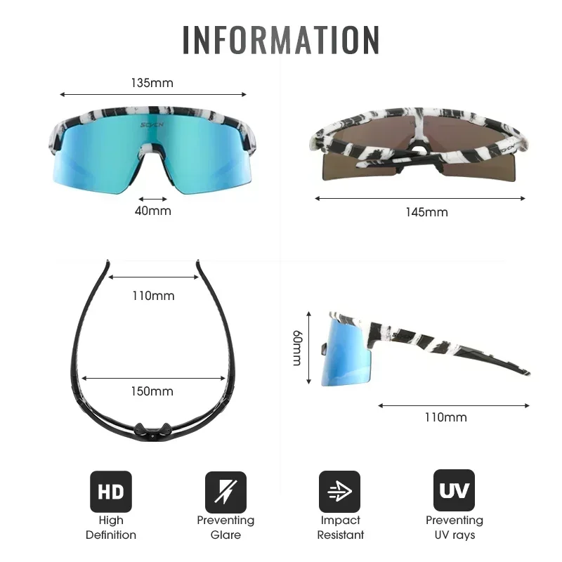 SCVCN Cycling Glasses Outdoor Sports Driving Sunglasses Men Bike MTB Glasses Women Hiking Eyewear Bicycle Riding Running Goggles