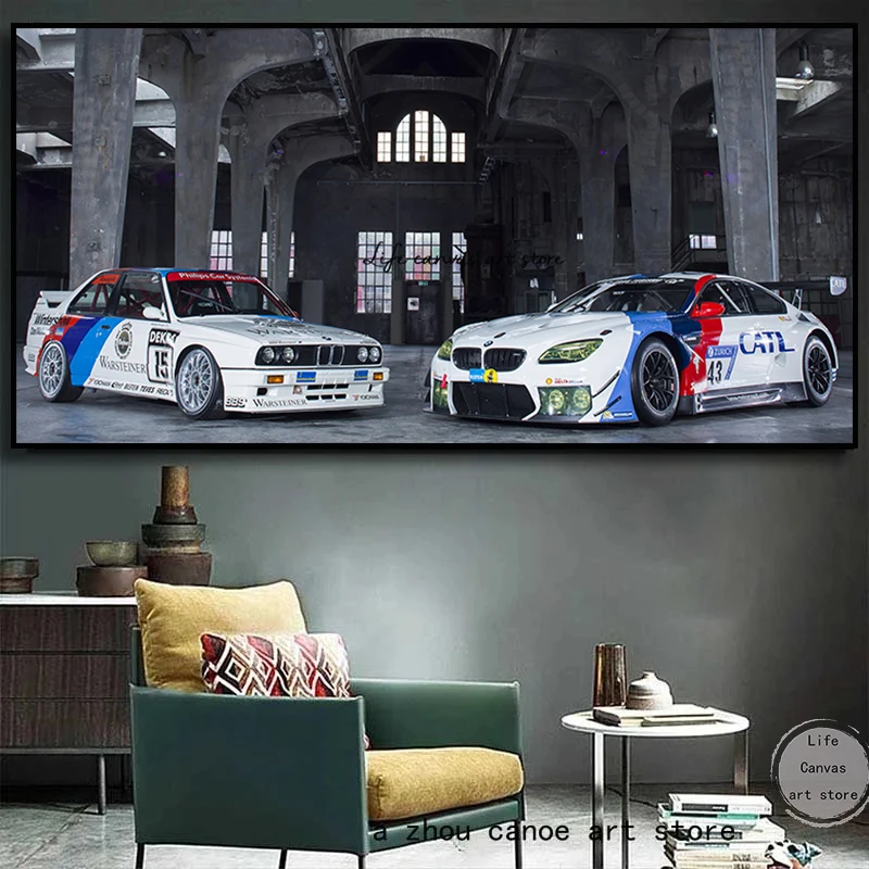 Voitures époque BMW à travers les générations 5 pièces toile