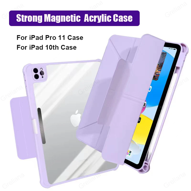 With Pencil Holder Y-Fold Case For ipad 10th iPad Pro 11 Funda