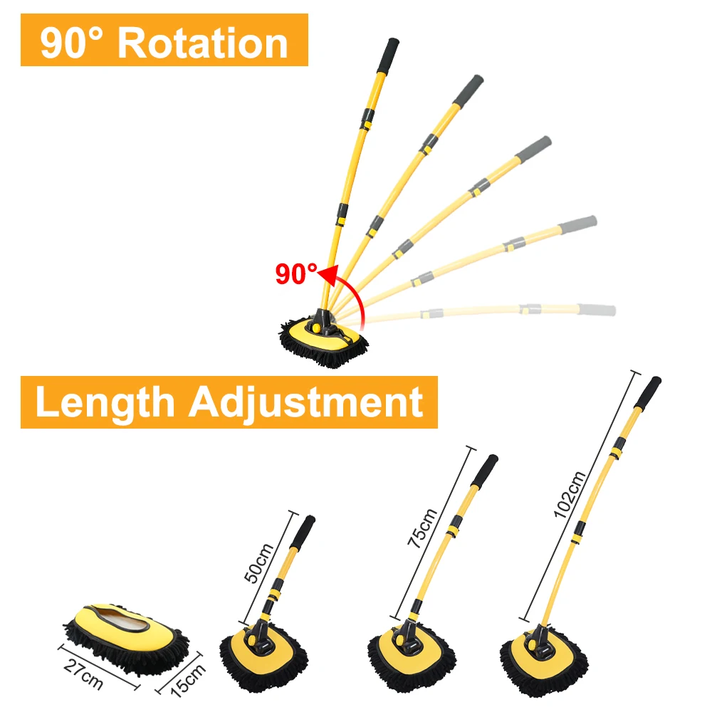 Car Washing Brush Mop Long Handle Telescoping Cleaning Tool Retractable Bent Bar Wash Brushes Chenille Broom Super Absorbent car washing brush