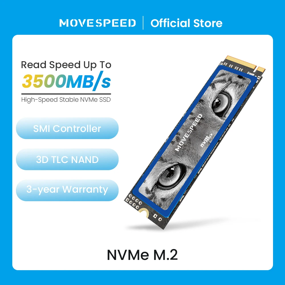 Жесткий диск MOVESPEED SSD NVMe M2 512 ГБ 1 ТБ, Внутренний твердотельный накопитель 256 Гб PCIE 3,0x4 SSD, жесткий диск для ноутбука, настольного ПК