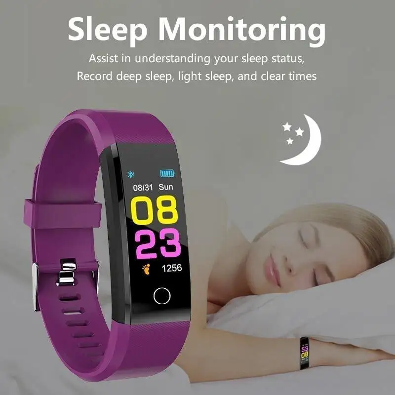 Waterproof Smart Band Heart Rate Blood Pressure Monitor Fitness Tracker