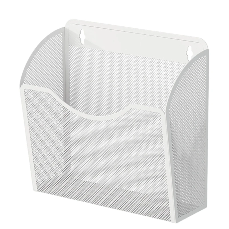 Mesh Wall Mounted File Organiser Basket for Home, book organizer