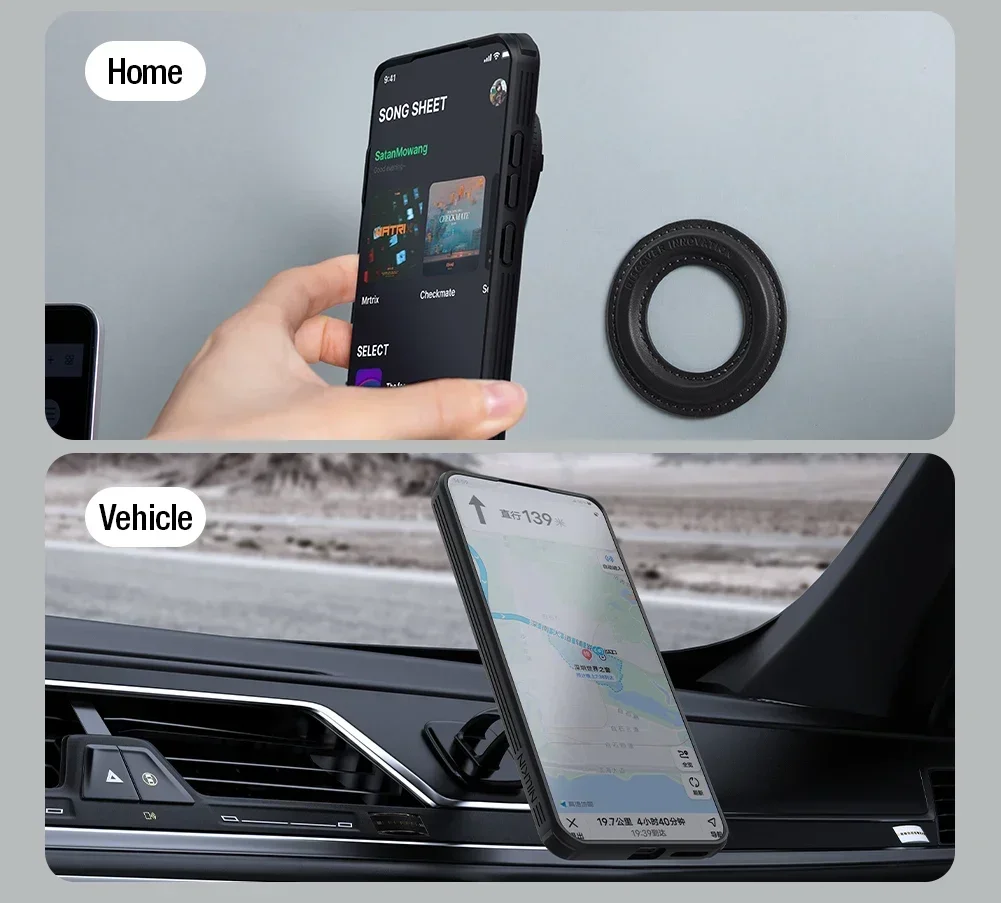 Nillkin Magnetic Case with Twill Micro-Transparent Design and Flip Lens Cover, MagSafe Compatible, Anti-Drop Protection