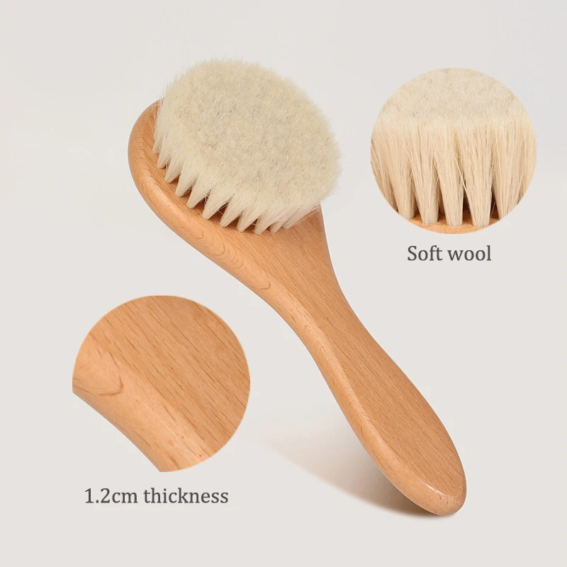 Baby Care Beech Wooden Handle Brush Baby Hbrush Newborn Infant Comb For Head Massager For Shower Pure Natur