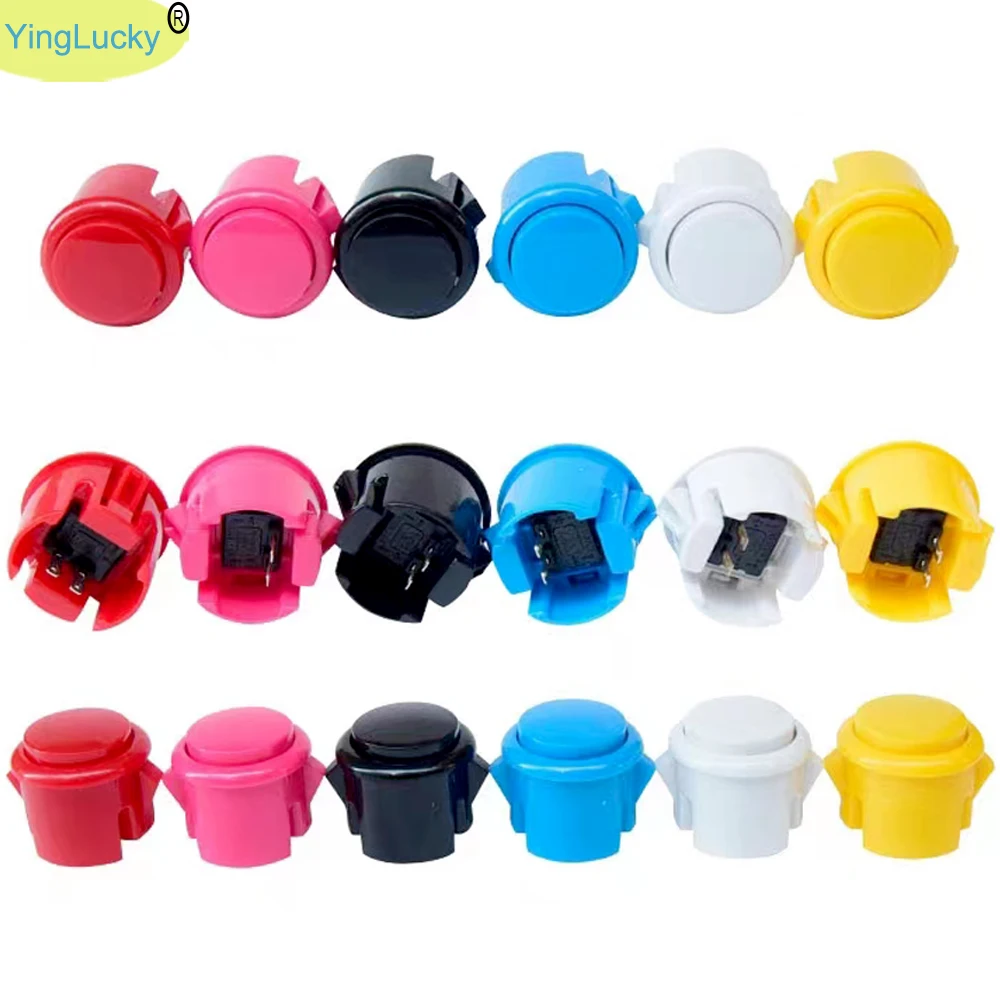 100 개 아케이드 버튼 30mm 24mm 복사 sanwa 버튼 DIY 아케이드 조이스틱 부품 아케이드 비디오 게임 콘솔 액세서리