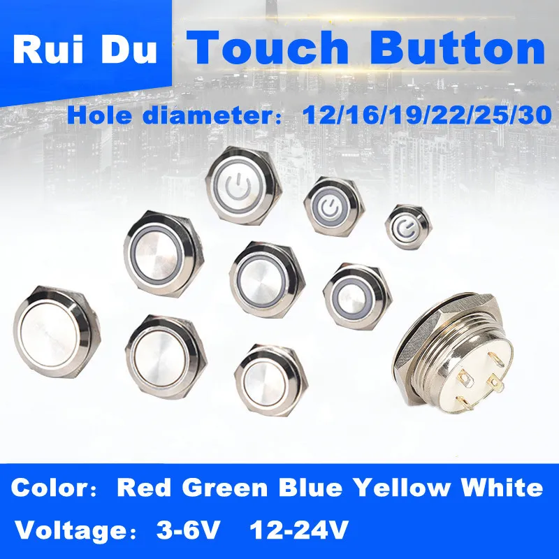 Pulsante Per Veicoli Nautici Pulsante Per Clacson 22mm 12V Impermeabile Con LED - Interruttore A Pulsante Momentaneo Per Auto E Barche Interruttore Metallo Barca - Foto 2