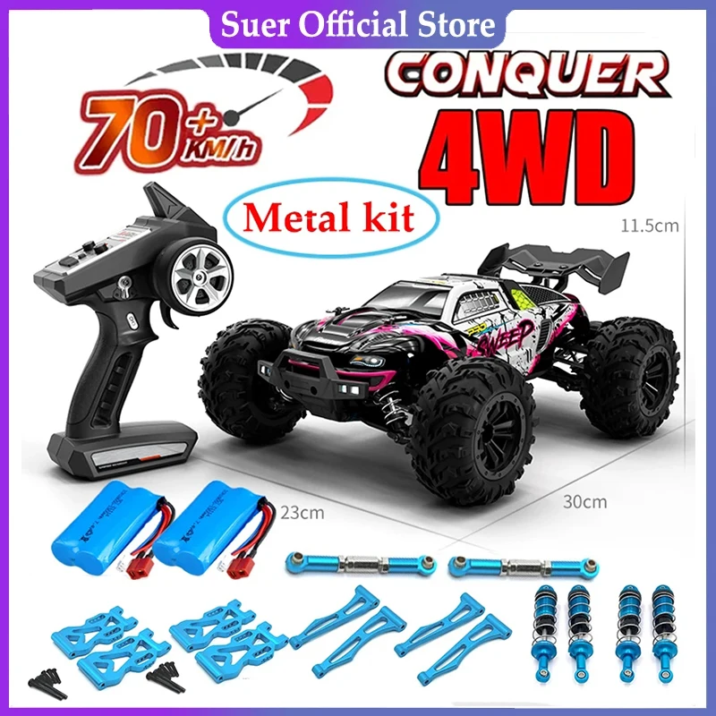

Rc Car Off Road 4x4 High Speed 70KM/H Remote Control Car with LED Headlight Brushless 4WD 1/16 Monster Truck Toys for Boys Gift