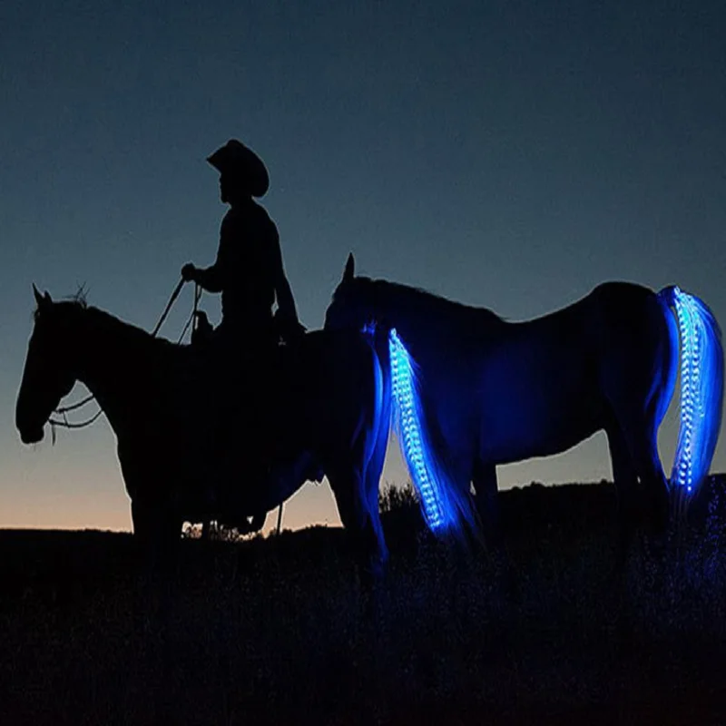 Horse Tail Trappings Equestrian LED Flashing Light Bar Harness Equipment Outdoor Sports USB Charge Night Riding Safe Decorations horse riding equipment