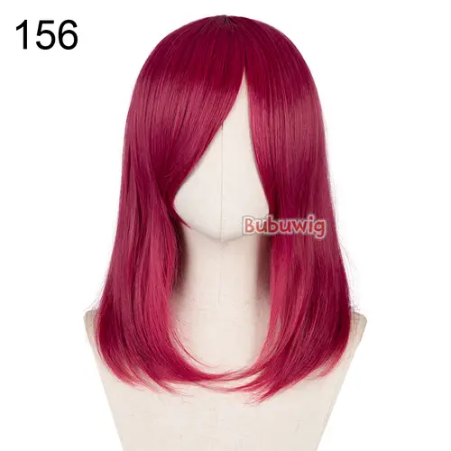 Bubuwig Synthetic Hair Over 100 Colors Fashion Classic 40cm Long Straight Anime Cosplay Wigs Pure Color Black Wig Heat Resistant - Image 25