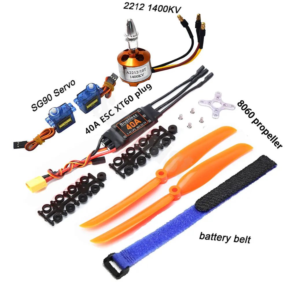 Hot Brushless Motor A2212 2212 1000KV/1400KV/2200KV 40A ESC 6035/8060/1060 Propeller SG90 9G Servo for RC Fixed Wing Helicopte