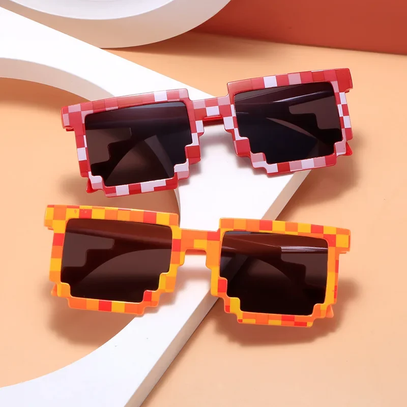 Sun Glasses Creeper Glasses Novelty Mosaic Funny Goggles Boys Girls Pixel Eyewear