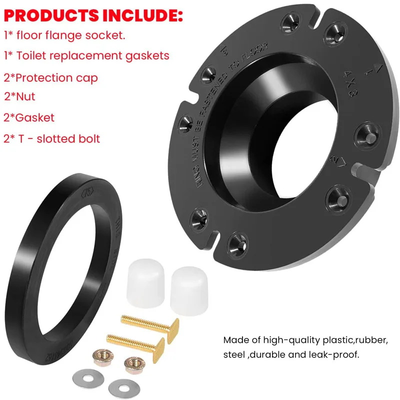 RV Toilet Seal Gasket 385311652 & Flange 3" Floor Flange Socket Toilet Seal 385345892 Fits for Dometic