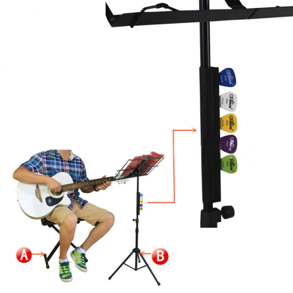 Rubber Live Microphone Stand W010D Bass Pick Holder Guitar Picks Holder Guitar Picks Clip Music Microphone Stand